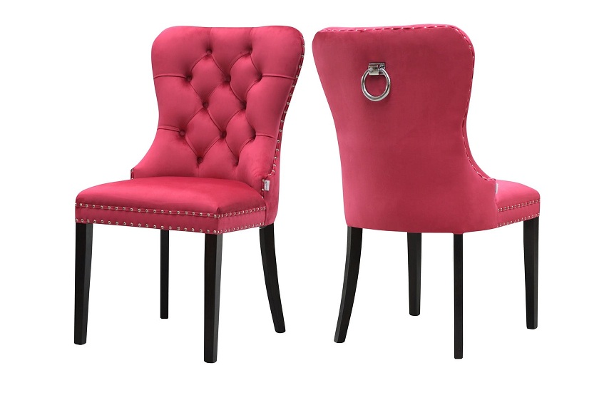 Pikowane krzesło  glamour z kołatką